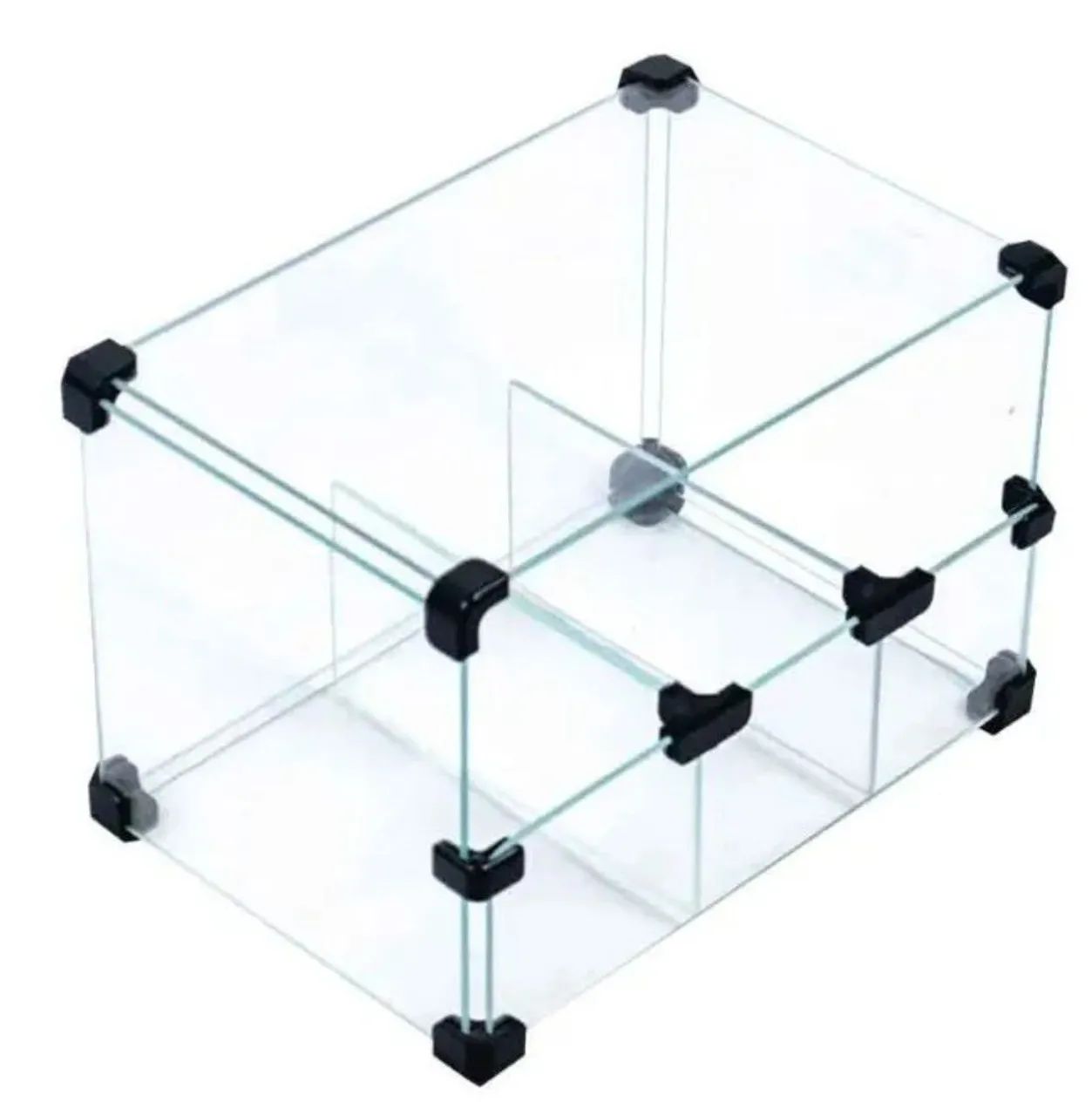 Baleiro de vidro com divisória.