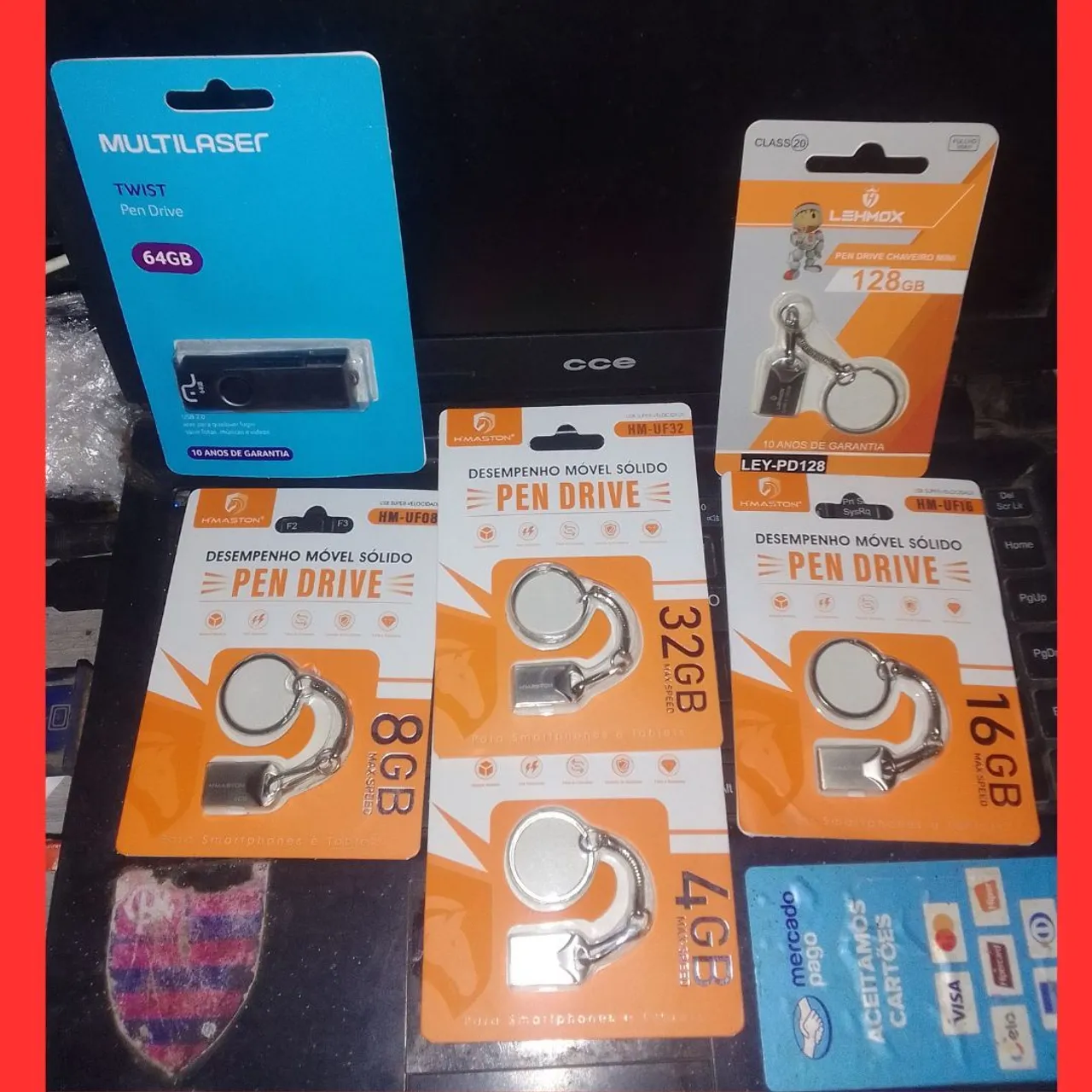 Pendrive 4, 8, 16, 32, 64 e 128 Gb - Frete Grátis