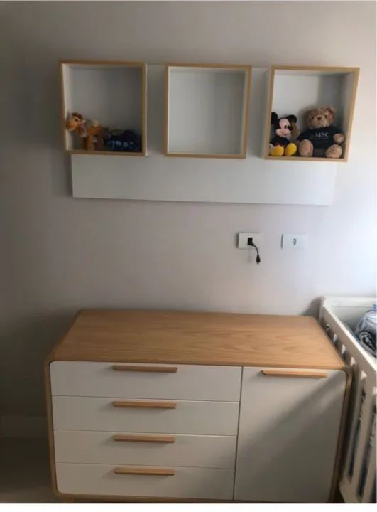 Quarto de bebê: Berço, cômoda e nicho. - Foto 2