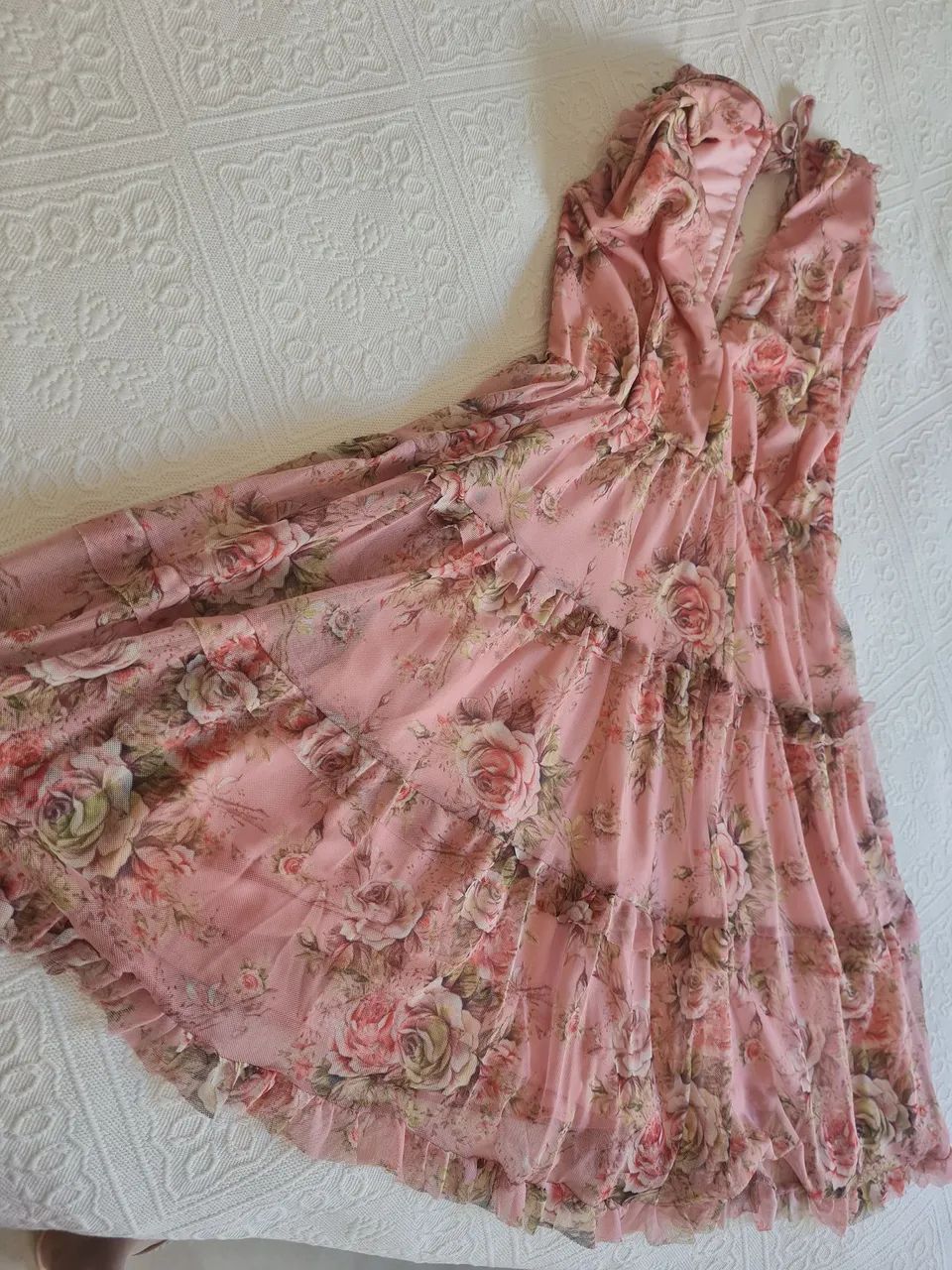 Vestido rosa de tule - Foto 3