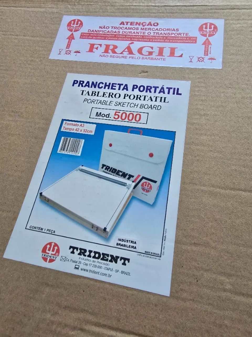 Kit Prancheta Trident Portatil A3 - 42 x 52 cm 5000A + A4 Milimetrado 63g 50 F
