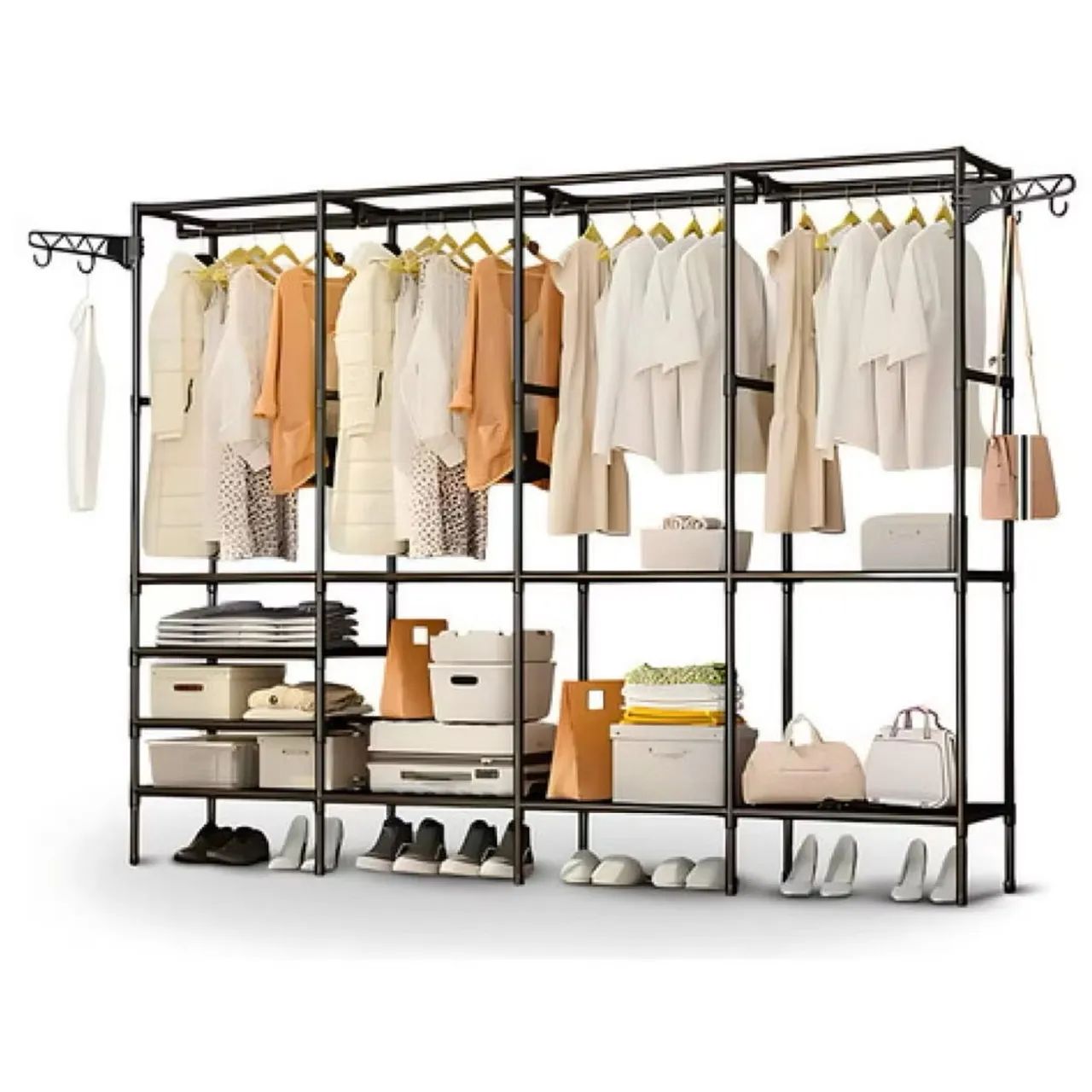 Estante Arara Cabideiro Prateleiras Sapateira Closet Roupas Guarda-roupa Croset Armário