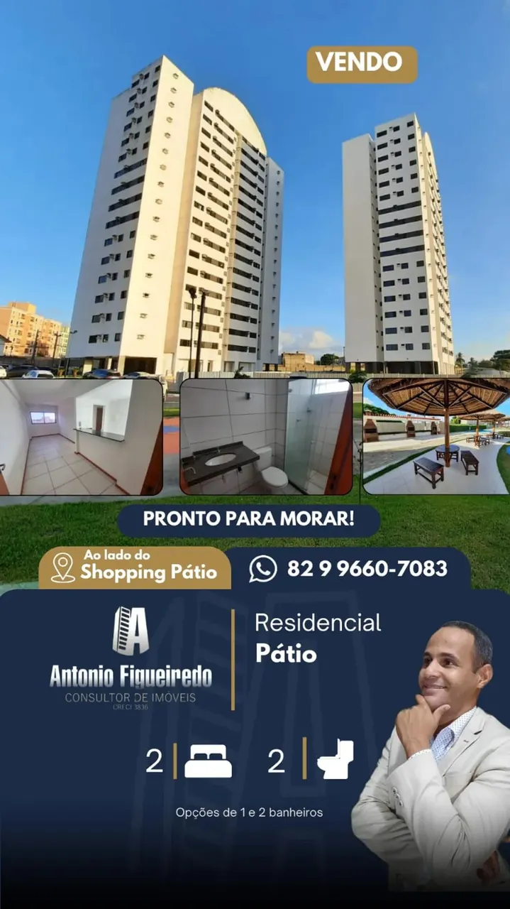 RESIDENCIAL PÁTIO MELHOR PADRÃO DA REGIÃO 2 QUARTOS 2 BANHEIROS MÓVEIS PLANEJADOS