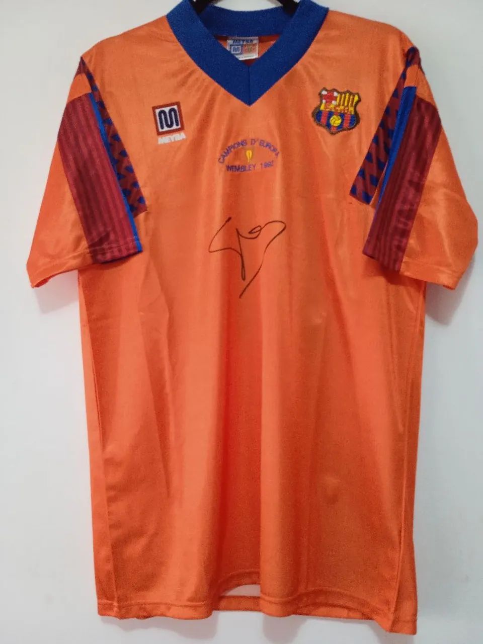 Camisa Barcelona Final Champions 91 / 92 #10 Guardiola Autografada Certificada