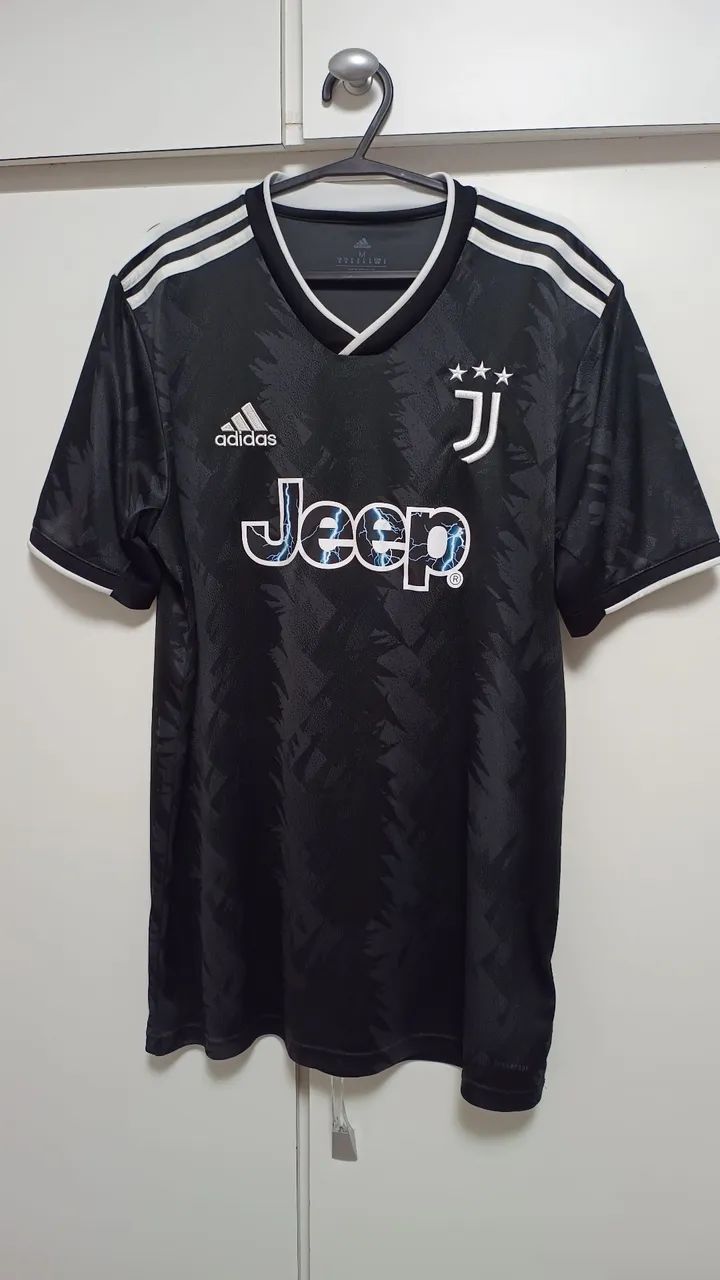 Camisa Original Juventus Away 22/23 Torcedor Adidas Masculina - Preta. Tamanho M