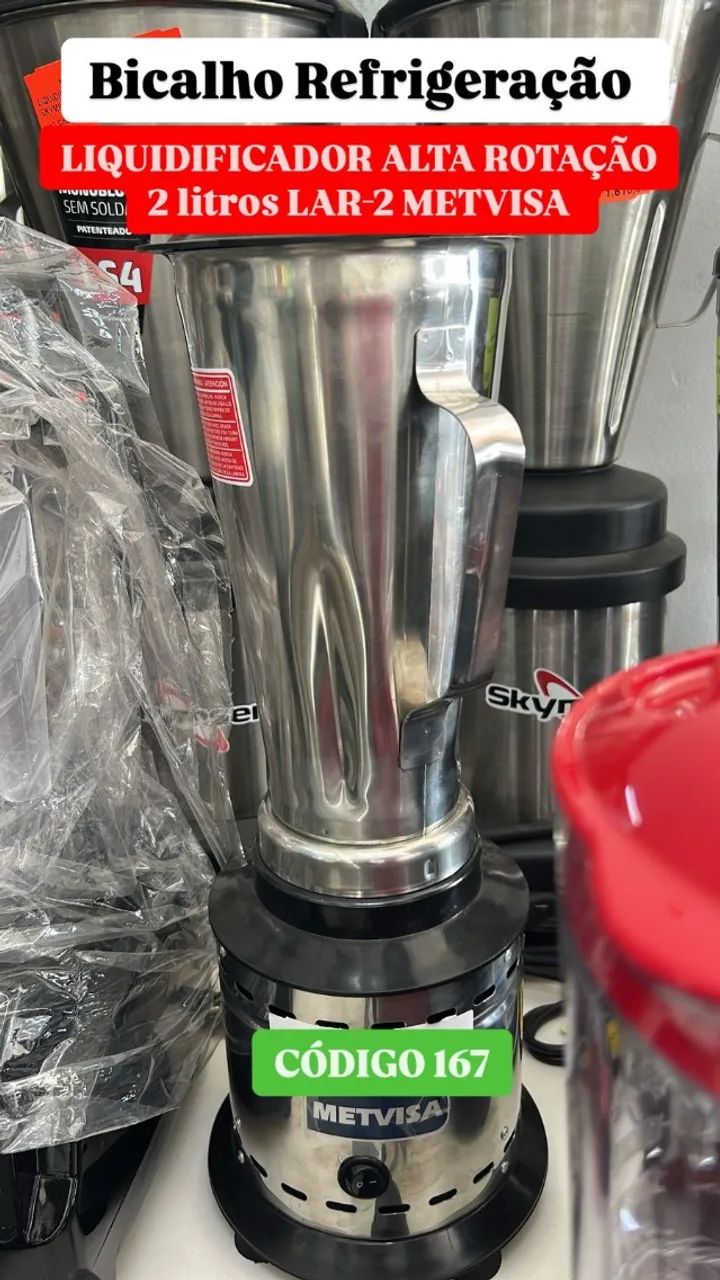 LIQUIDIFICADOR ALTA ROTAÇAO 2 LITROS LAR 2 METVISA