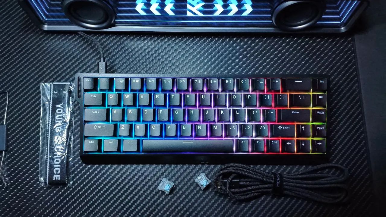 Mchose Ace 68 HE Preto Teclado Magnético Gamer SOCD Snaptap Rapid