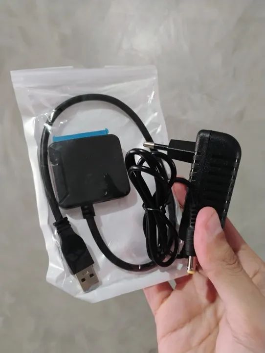 Cabo Adaptador SATA para USB 3.0 para 3,5" / 2,5" SSD HDD SATA III + Fonte de Alimentação 