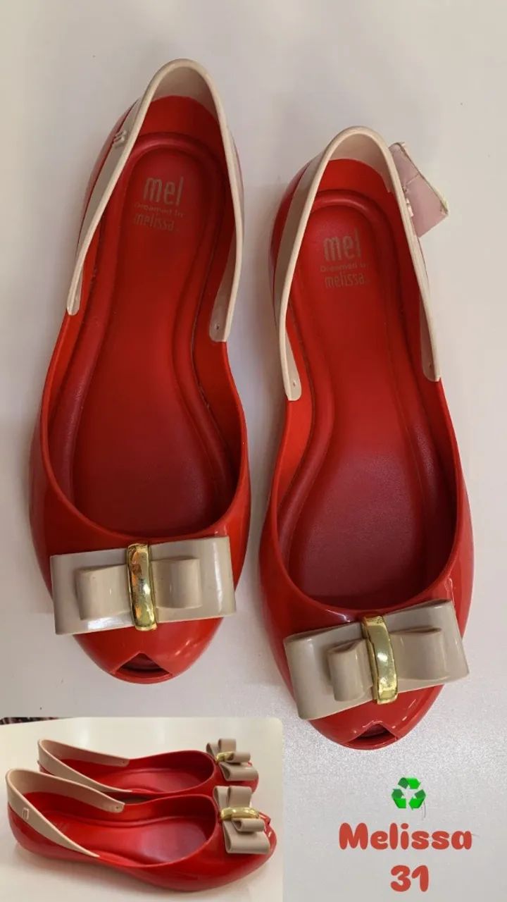 Sapatilha Melissa Vermelho - Feminino - Tam. 31 - Seminova