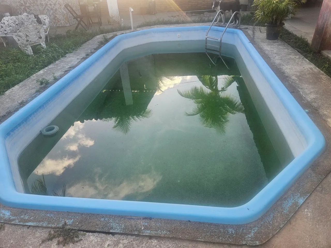 Piscina instalada funcionando tudo 