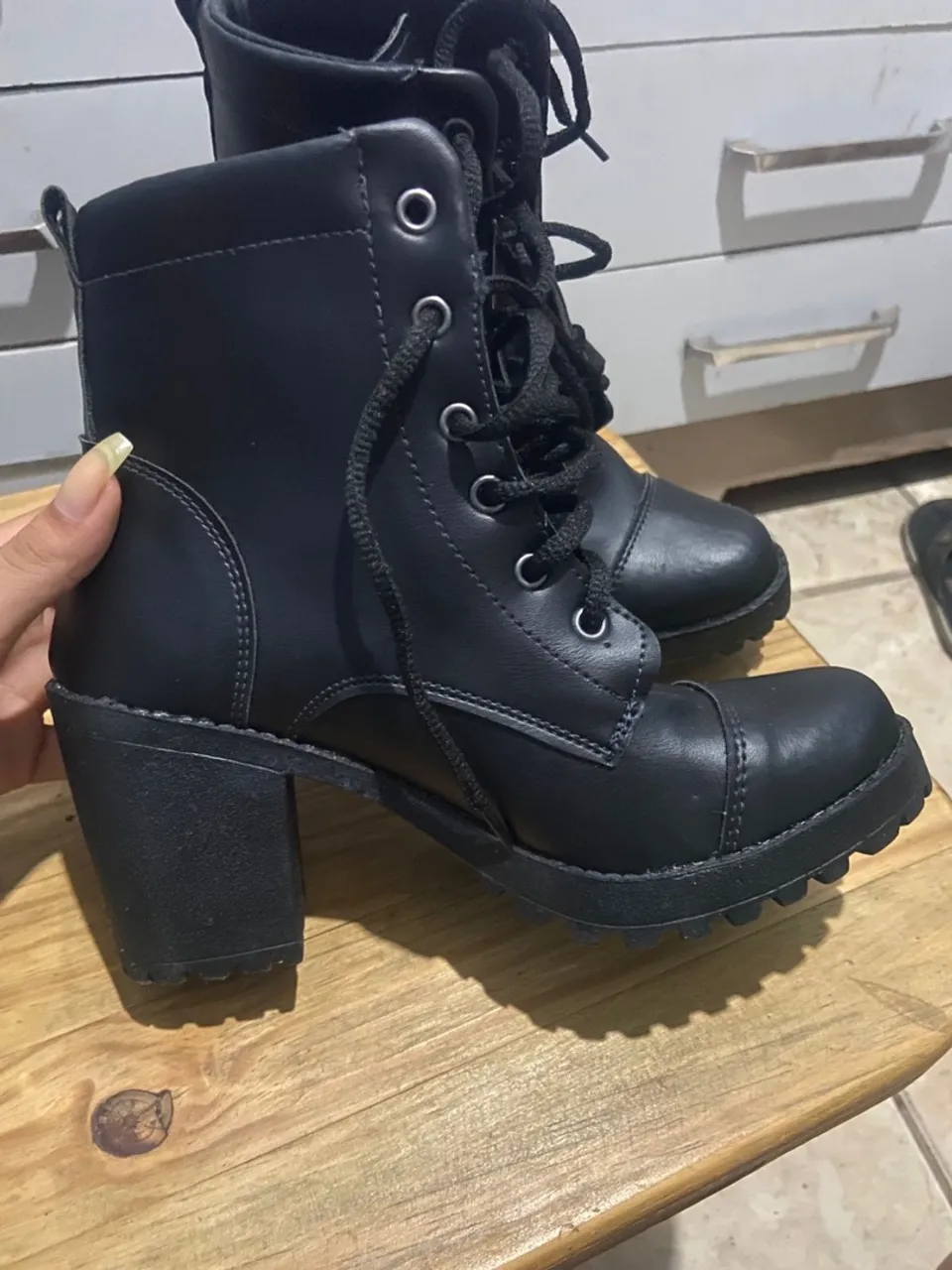 Bota Coturno Feminina Preta