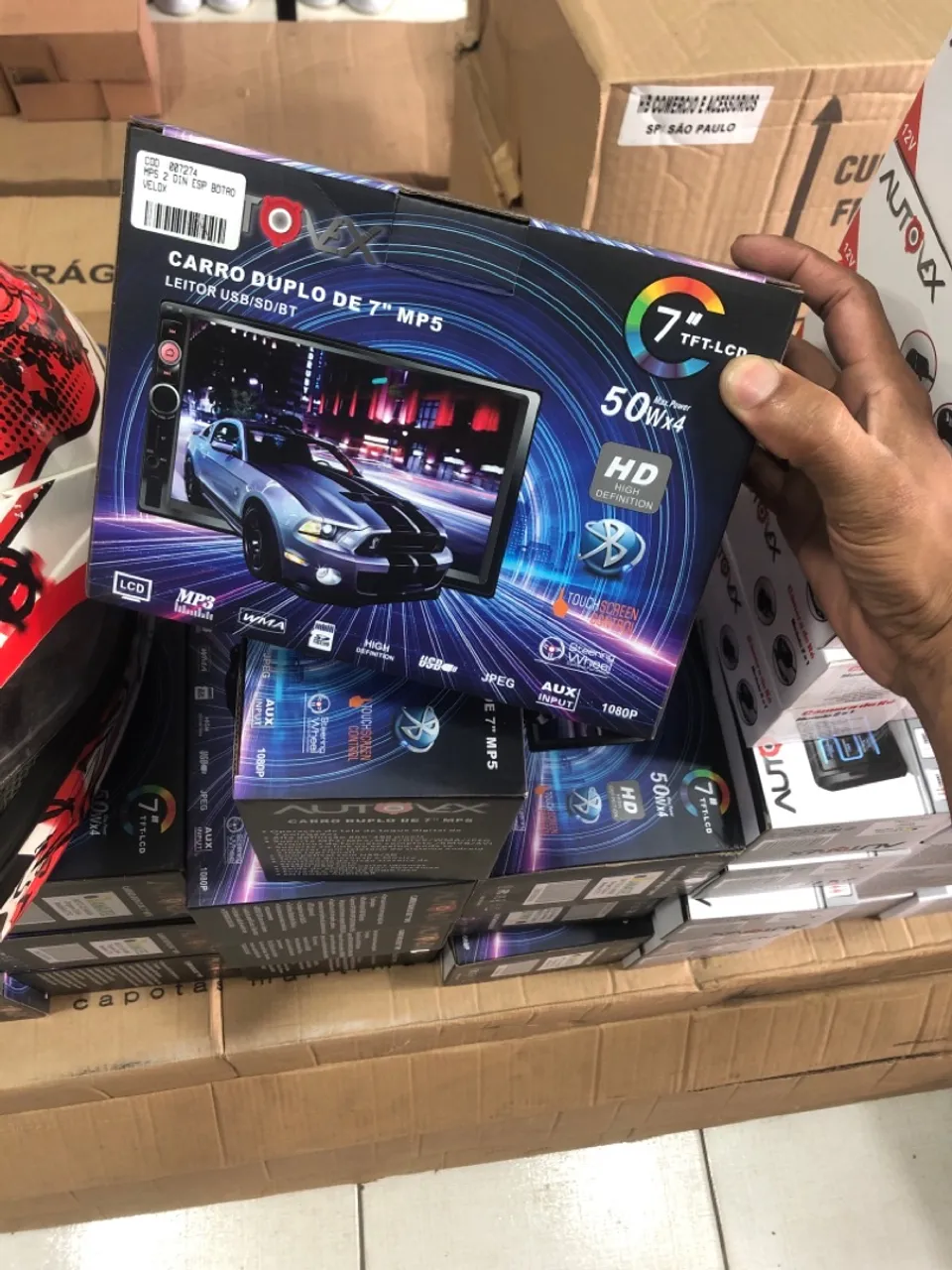 Central Multimídia 7" MP5 para carro com Bluetooth e tela touchscreen
