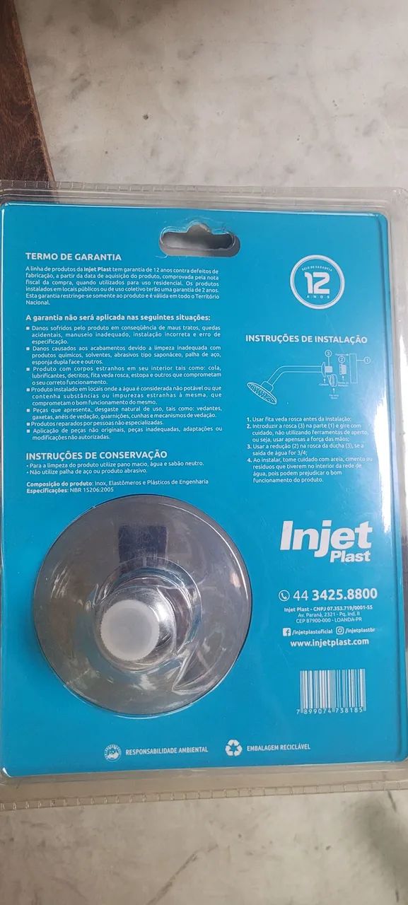 Chuveiro Injet Plast Clean Redondo 1992 - Foto 2