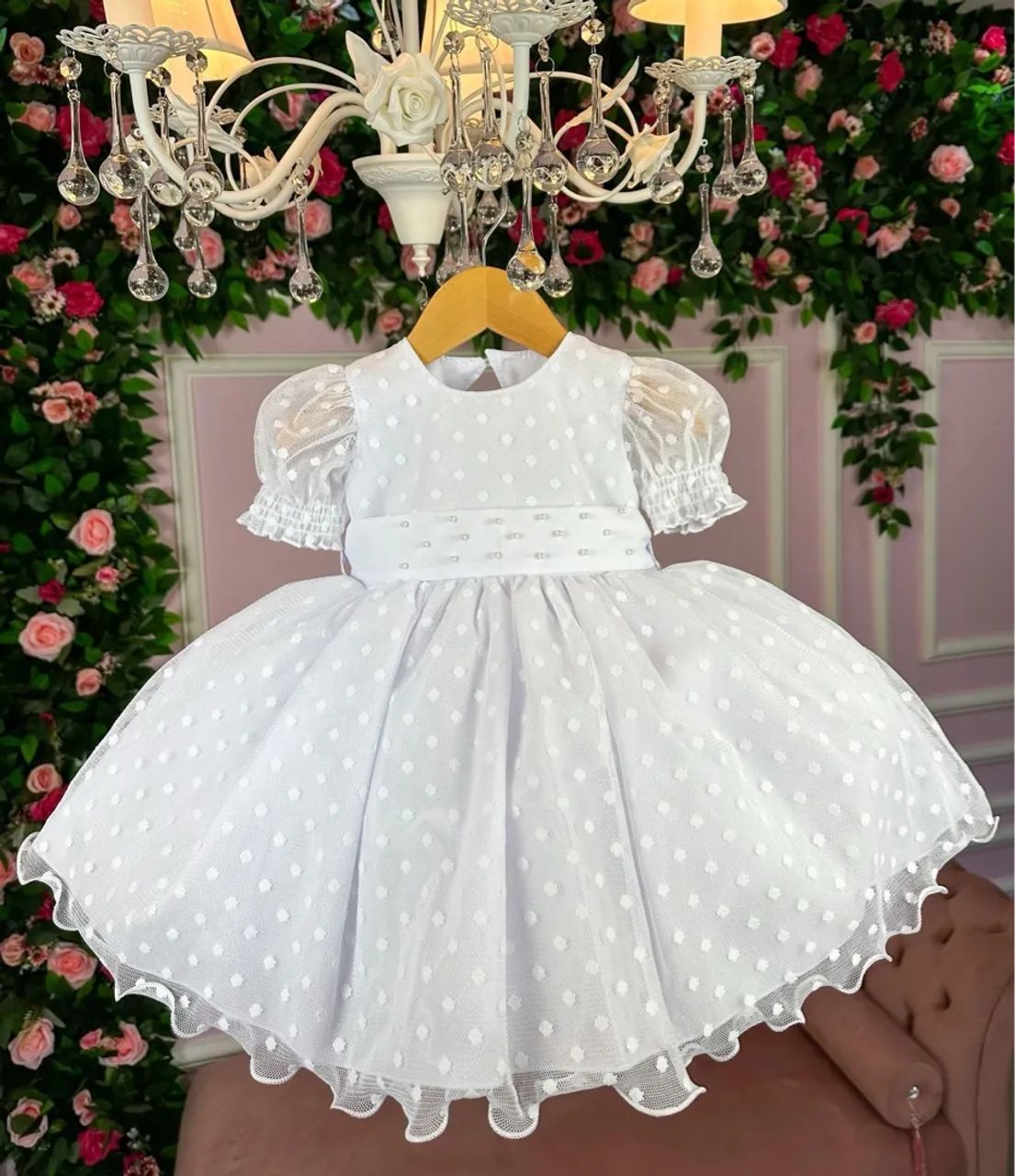 Vestido Branco Batizado Bebê - Foto 5