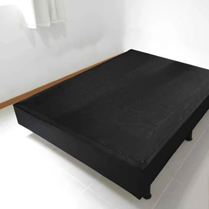 Base e colchão box Casal Preta 