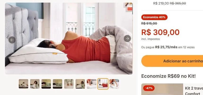 Travesseiro de fibra confort emma - Foto 4