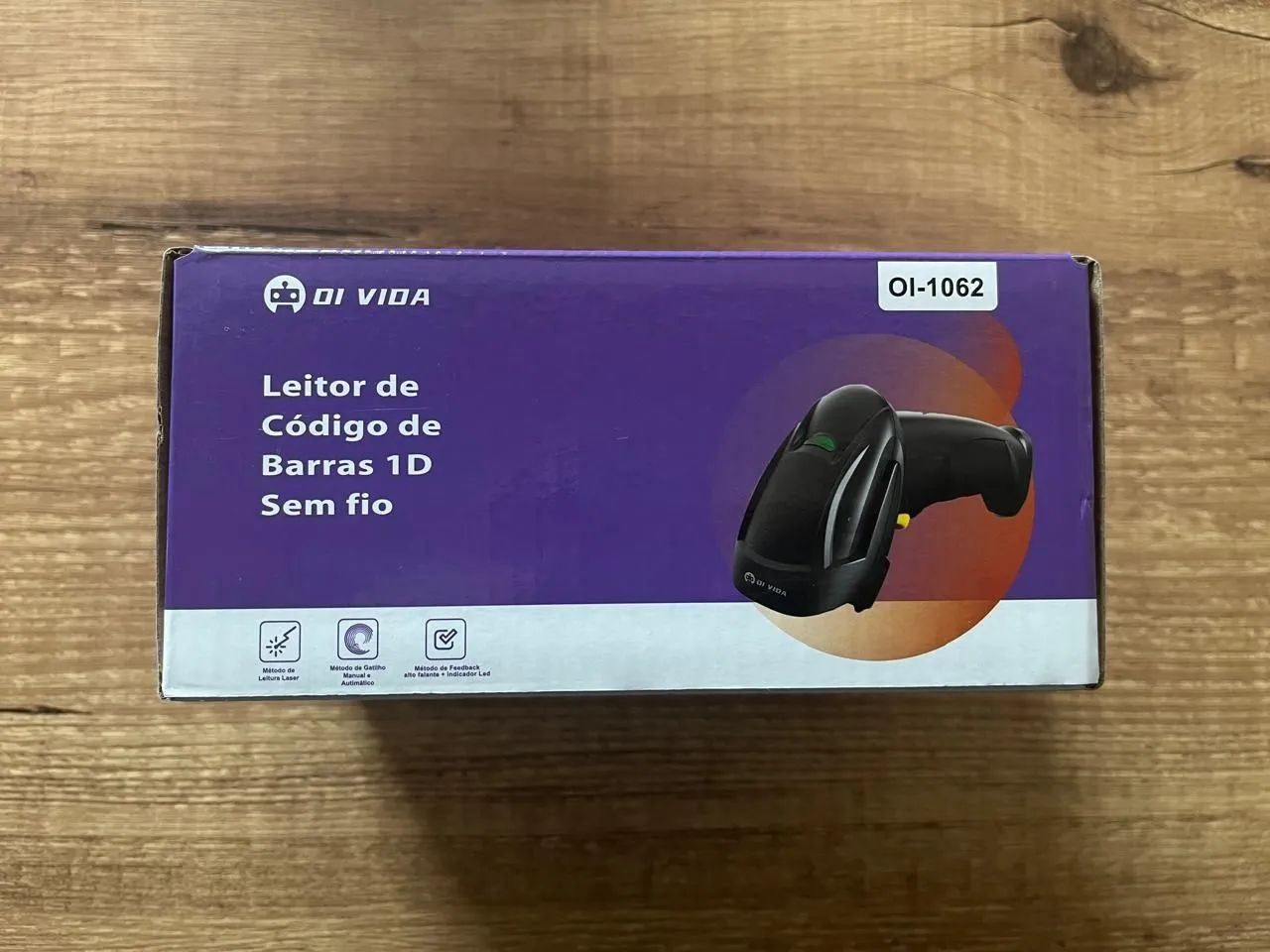 Leitor de Código de Barras 1D Sem Fio DI VIDA OI-1062