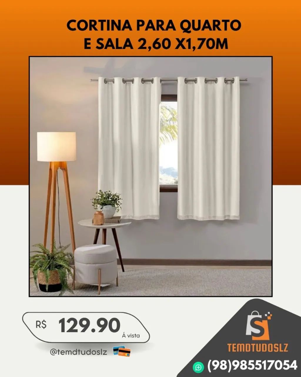 Curtain for Bedroom and Living Room, 2.60 x 1.70 M
