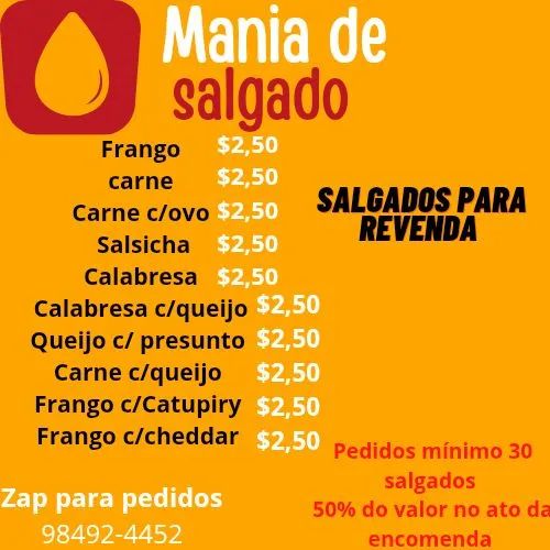 Salgados para revenda - Mania de Salgado