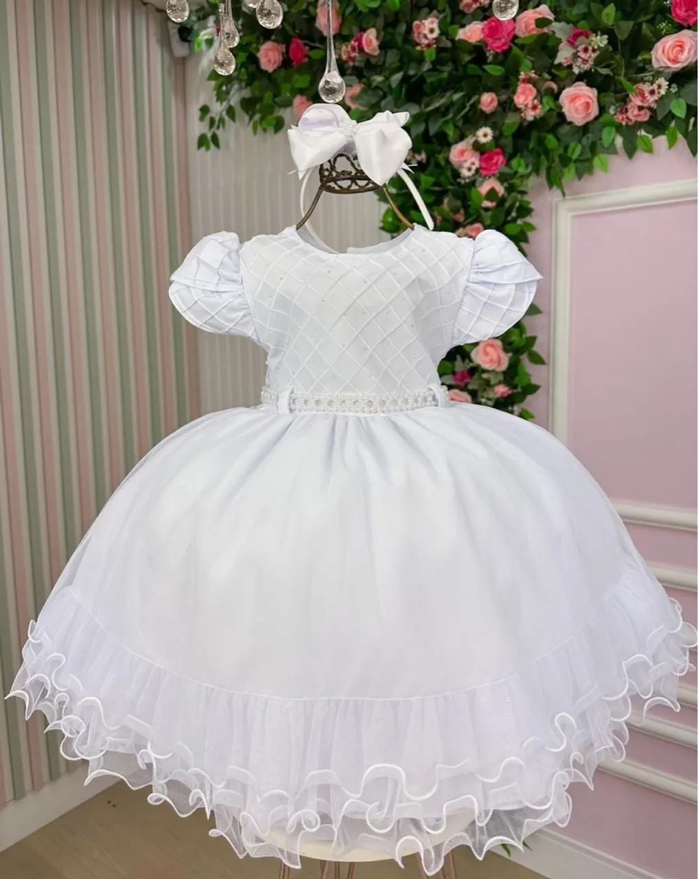 Vestido Branco Batizado Bebê