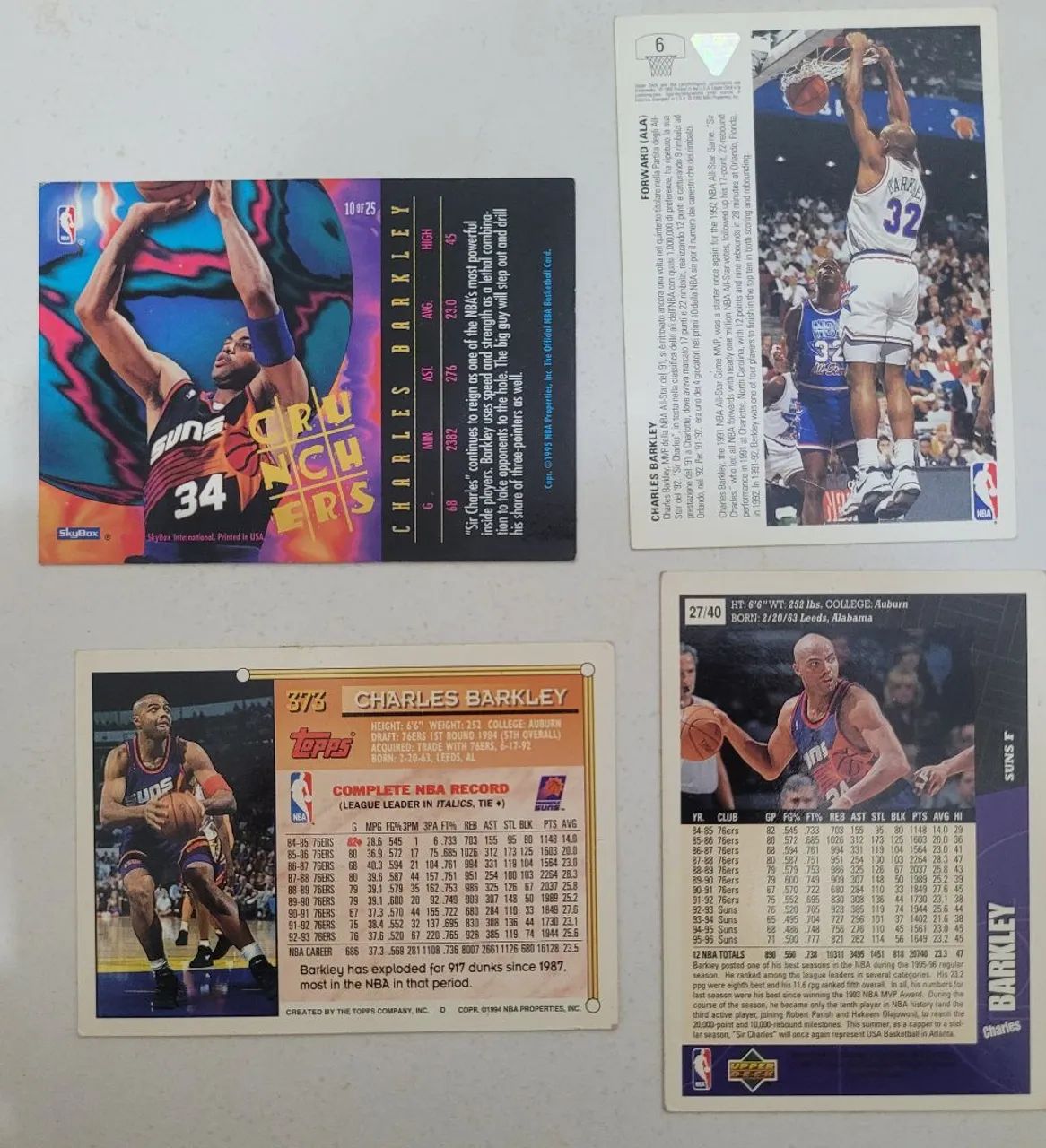 4 Cards NBA  Basquete Charles Barkley Phoenix Suns, Slam Dunk e All Star Game - Foto 2
