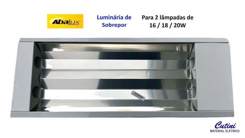 Luminária de Sobrepor para 2 lâmpadas de 20W - A13 - Branca - Abalux