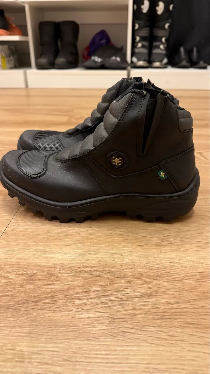 Bota de Couro Moto Semi Impermeável  - Foto 4