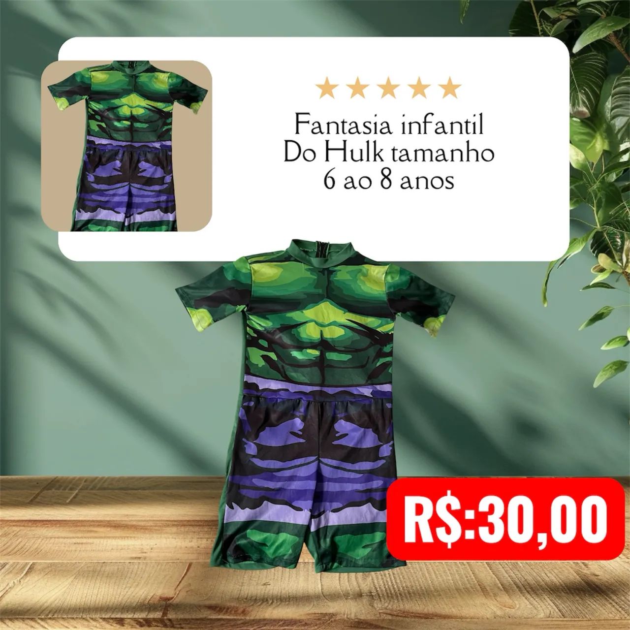 Fantasia infantil do Hulk 