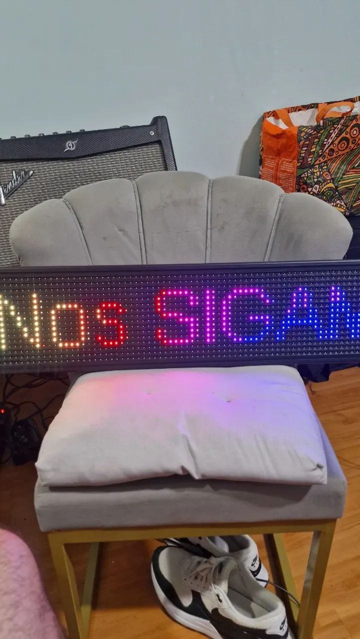 Painel LED Lelong 96x16 - Letreiro Digital Wi-Fi RGB Programável - Foto 3