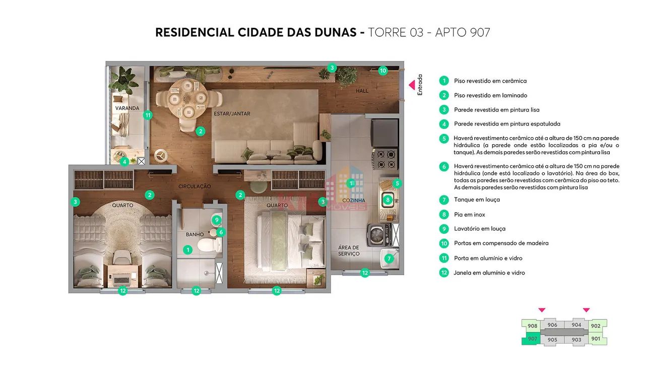 Cidade das Dunas - Residencial Cidade das Dunas | Cidade Nova | Natal/RN | 2 Quartos com V - Foto 5