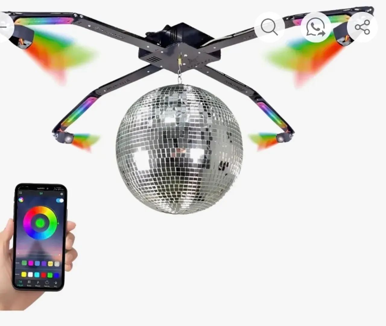 Kit discoteca rgb com globo 
