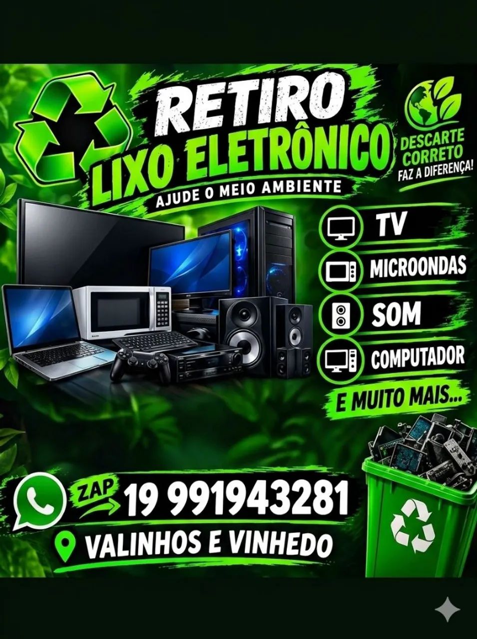 Retiro Lixo Eletrônico Grátis - Valinhos e Vinhedo - Foto 5