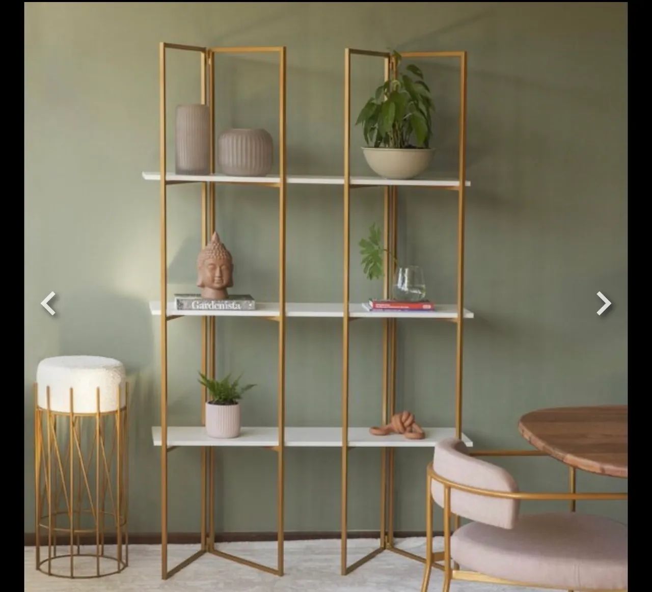 Estante estilo biombo Branco com Dourado  - Foto 2