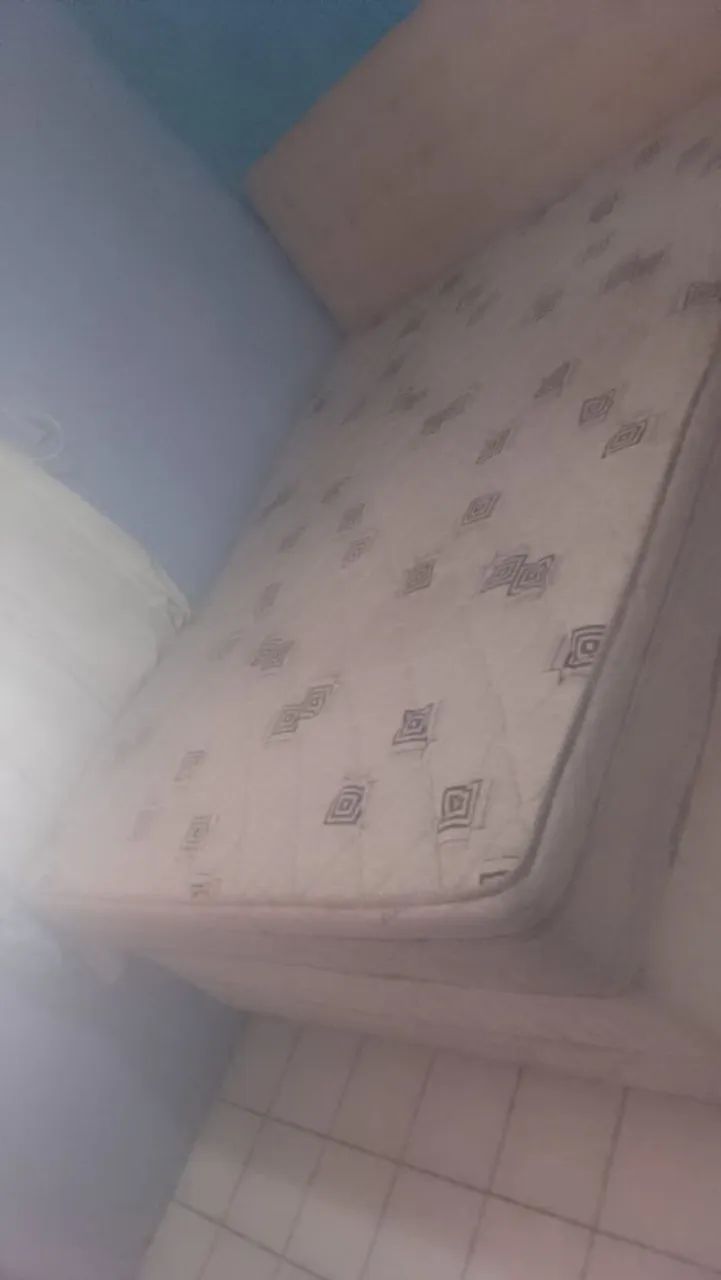 Cama box casal com colchão e cabiceira 