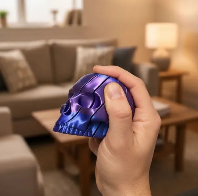 VALIEM MONSTER MOUTH SLIME （SKULL） ZenSkull 3D Caveira Slime Colorida Anti Stress Sensorial