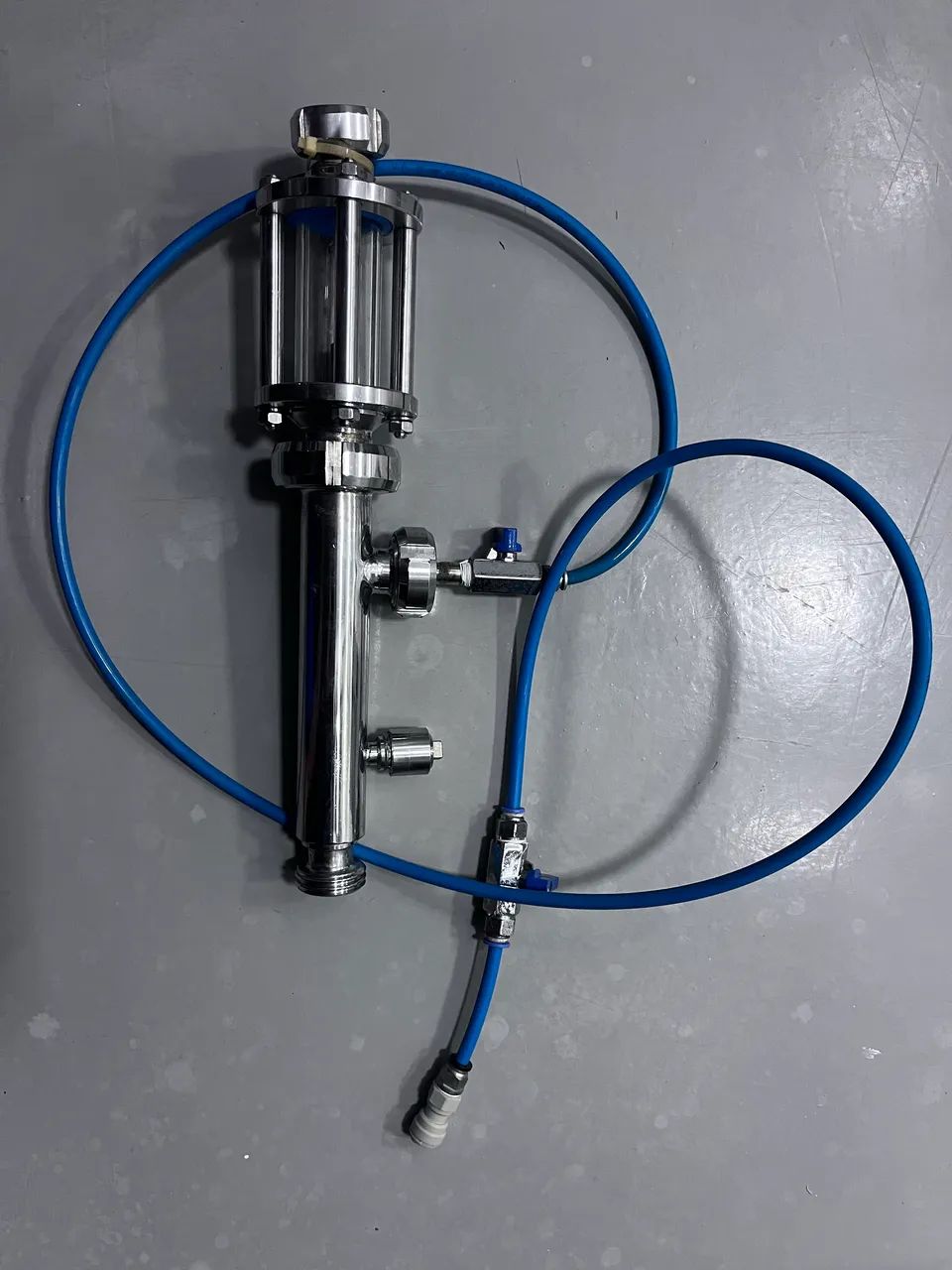 Aerador de mosto com visor para cervejaria