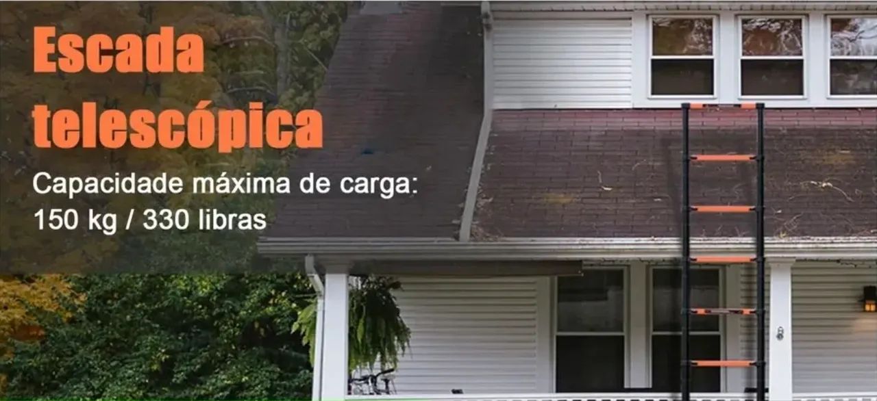 Escada telescópica 3,10m NOVA - Foto 3