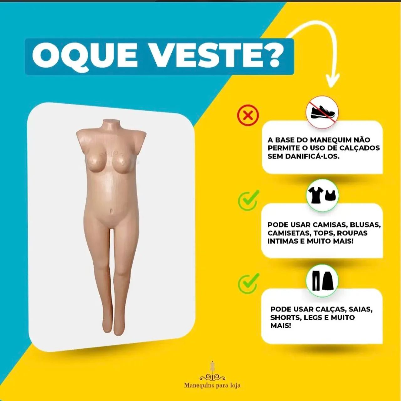 Manequim Manecona Feminina Plus Size Bege - Foto 4