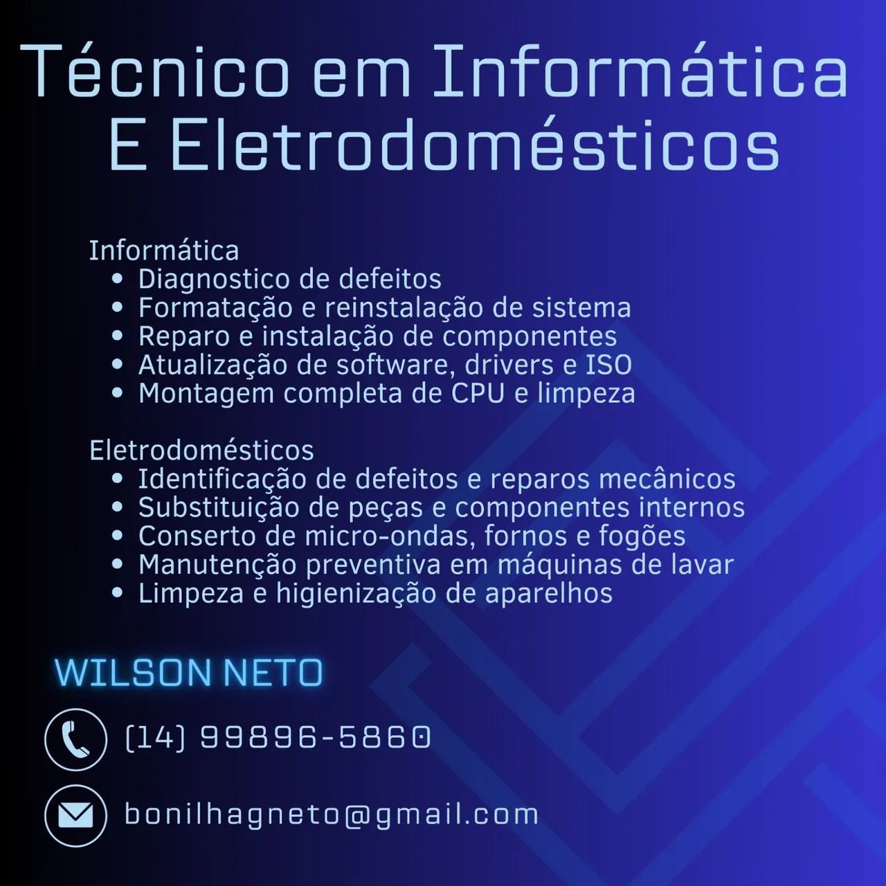 Serviços de Informatica e elétrica São Dimas Piracicaba