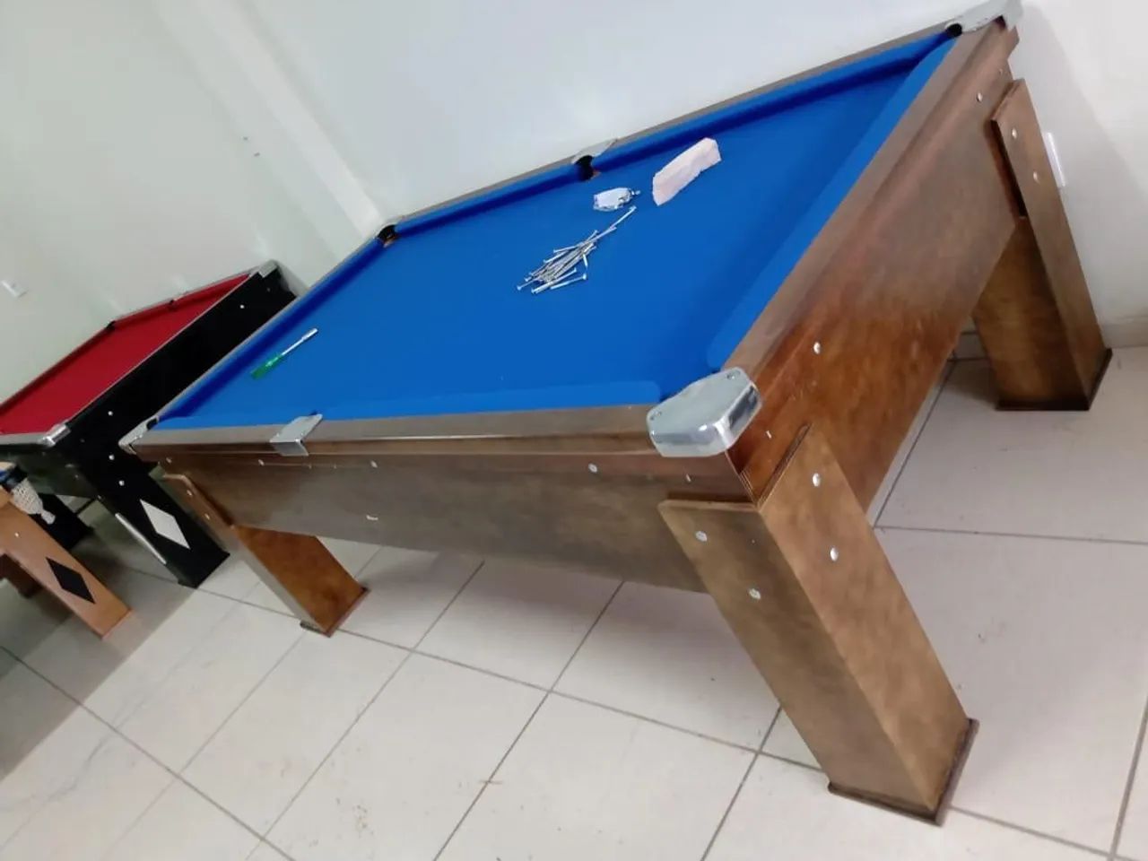 Mesa jogos bilhar pebolim totó sinuca máquina música fliperama karaokê tamancobol pingpong - Foto 5