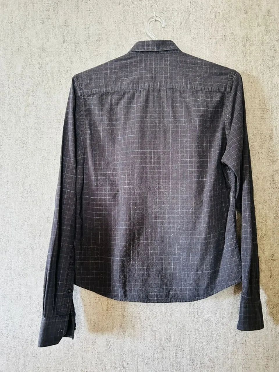 Camisa Social Quadriculada Cinza - Foto 3