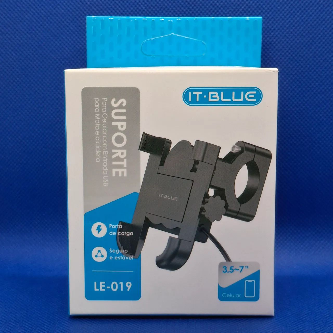 Suporte de moto para celular com carregador USB 