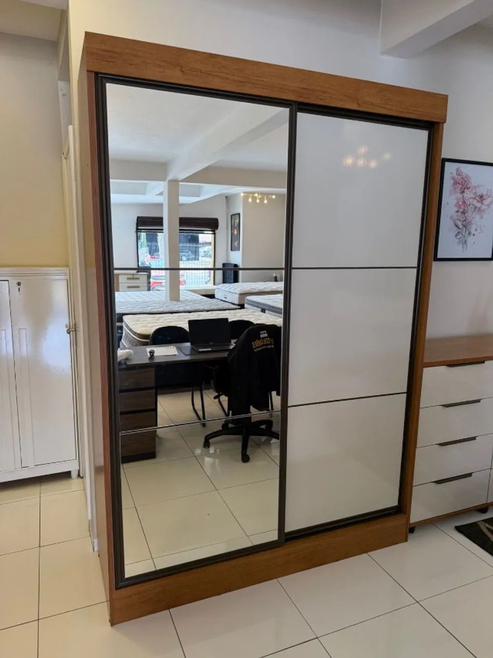 Guarda roupa com espelho 100% MDF ENTREGO E MONTO  - Foto 3