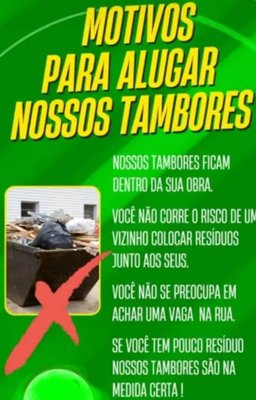 aluguel de tambores para entulhos e resíduos  - Foto 5