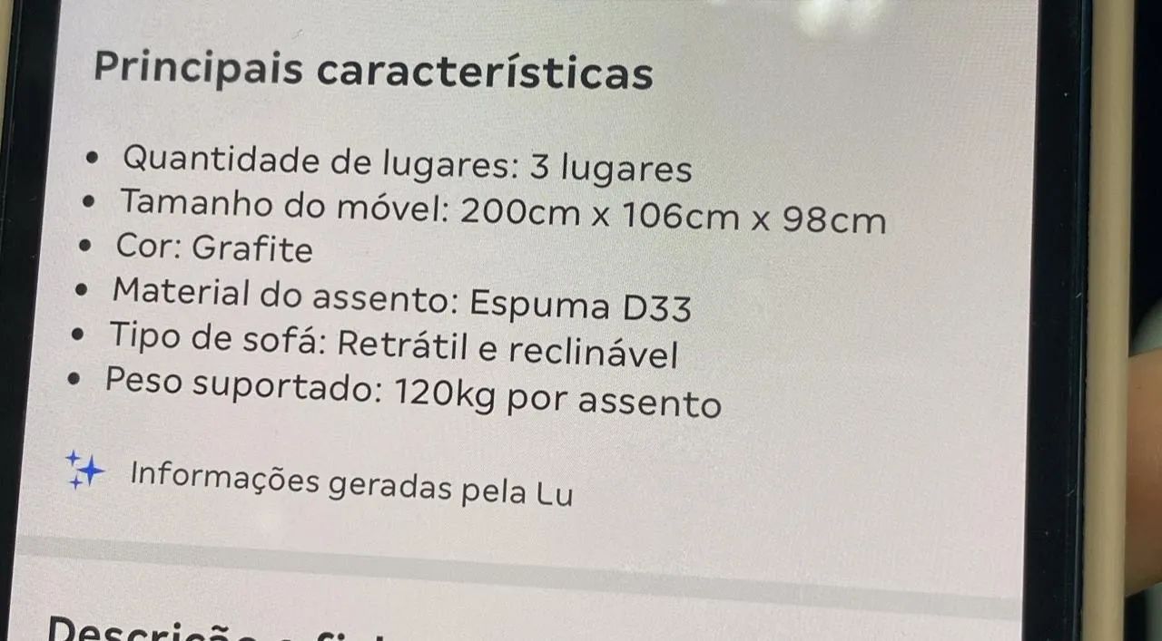 Sofá 2 lugares grande - Foto 2