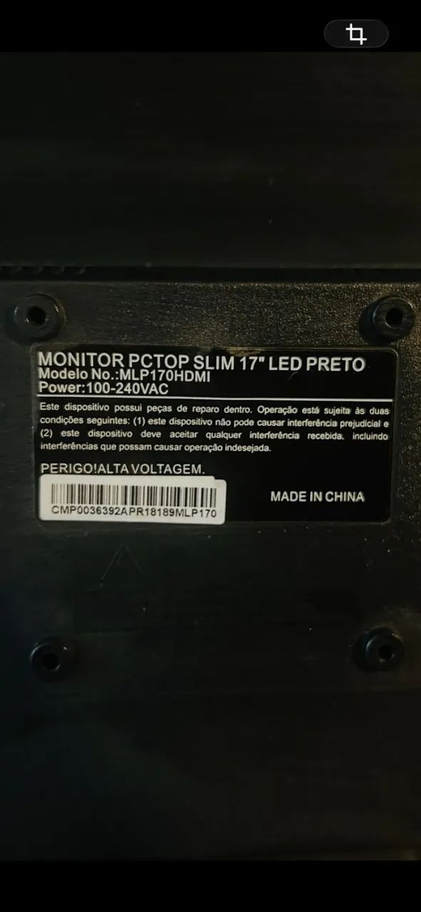Monitor PCTOP Slim 17 Led Preto - Foto 3