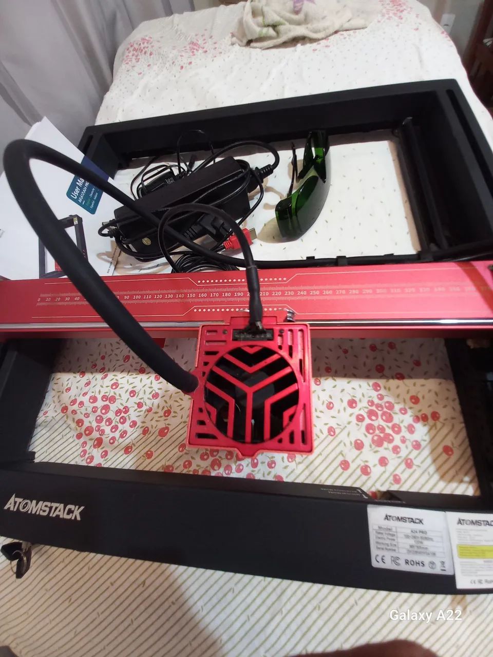 Atomstack A24 Pro  com carrinho para impressão de copos - Foto 2