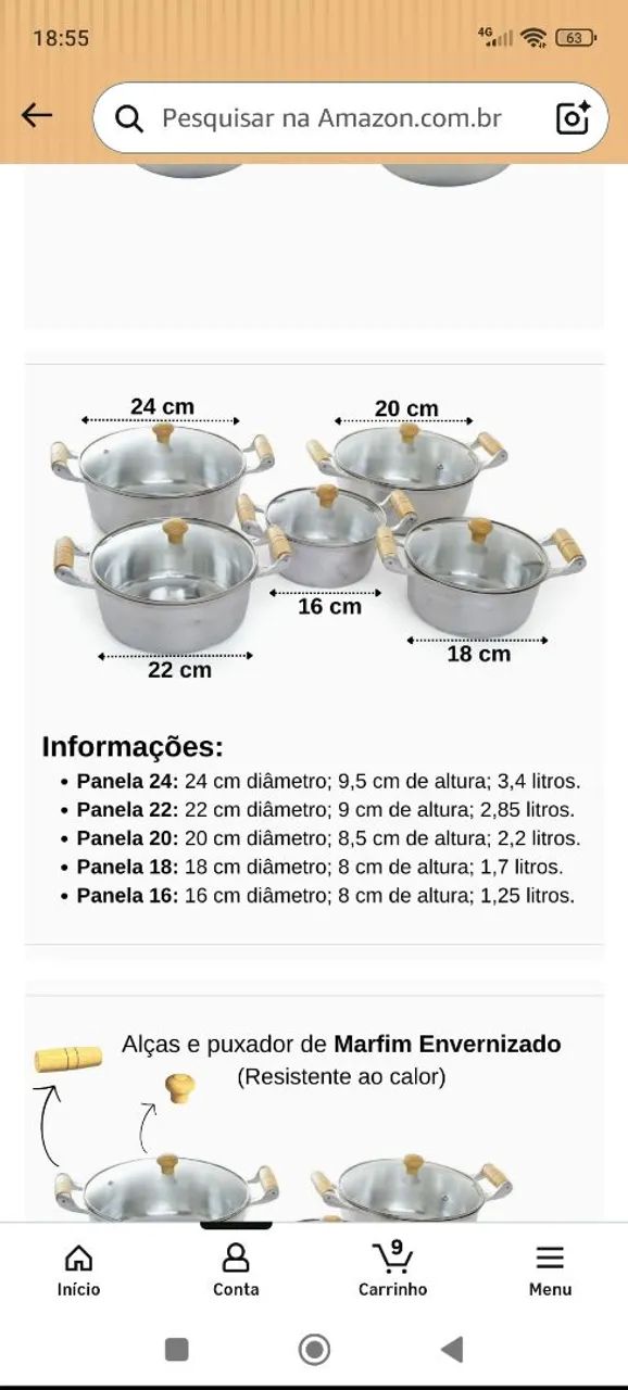 Kit de panela de alumínio batido  - Foto 2