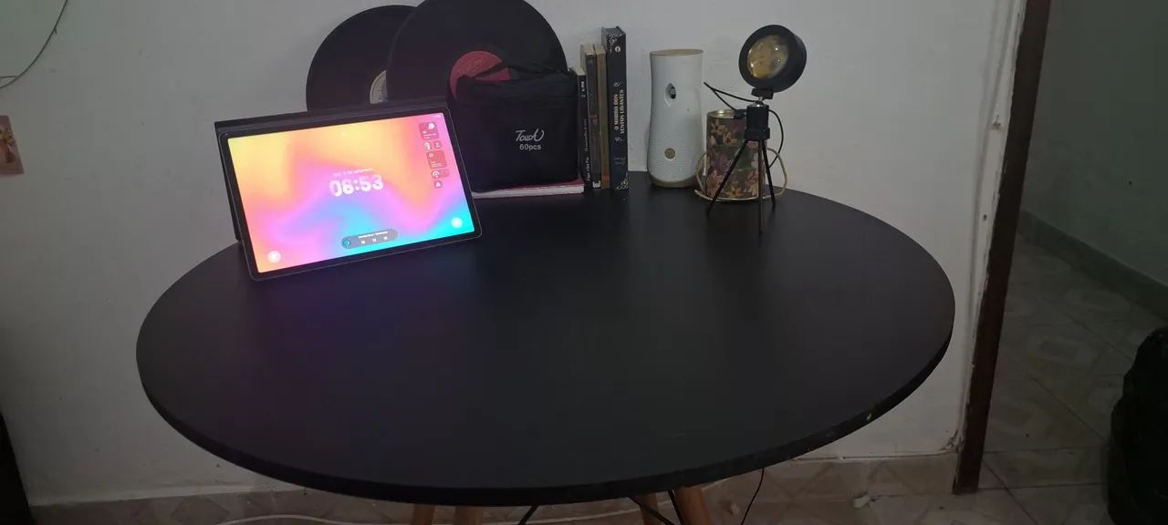 Mesa Charles Eames Eiffel 90cm Redonda Madeira Mdf Tx  - Foto 4