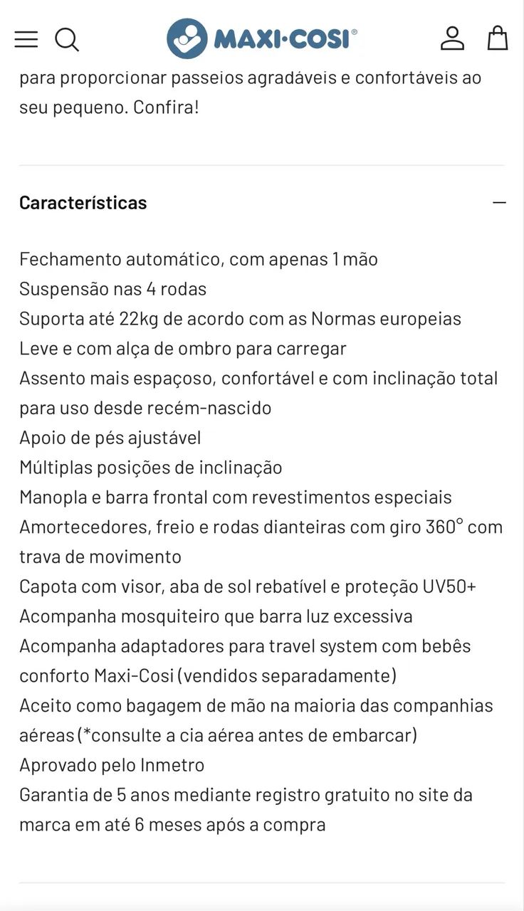 Carrinho de bebê - Maxi Cosi - Modelo Eva   - Foto 3